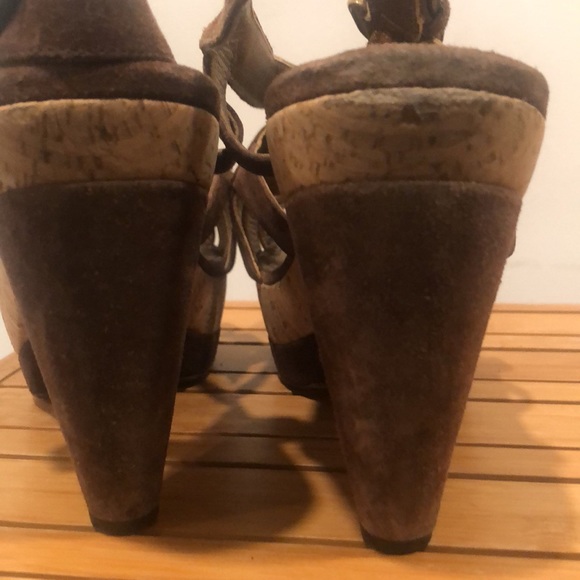 Prada Reverse wedge heel suede sandals SZ 9.5 - Picture 6 of 9